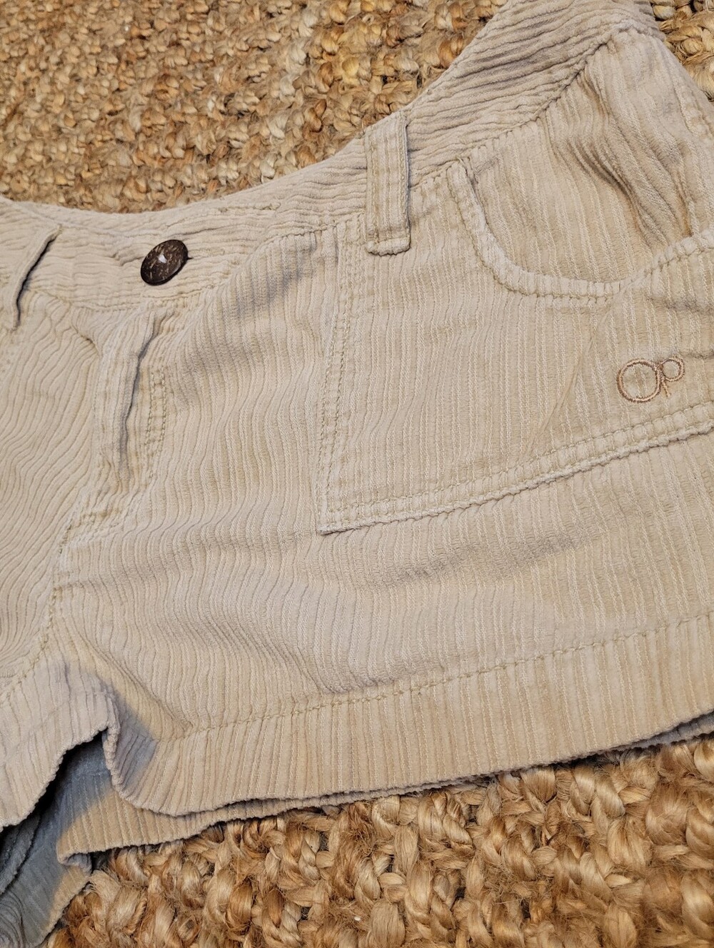 OP Corduroy Shorts Vintage Ocean Pacific Micro Mini Y2k Tan Low Rise L
